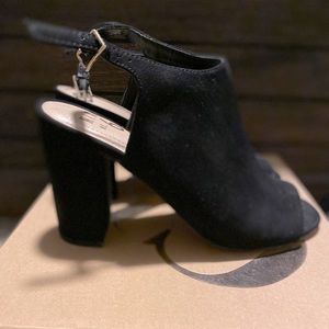 DSW black suede heels